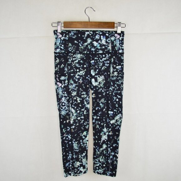 lululemon Fast & Free Crop II *Nulux 19" Size 4 in Pixel Haze Multi Black - Picture 3 of 4